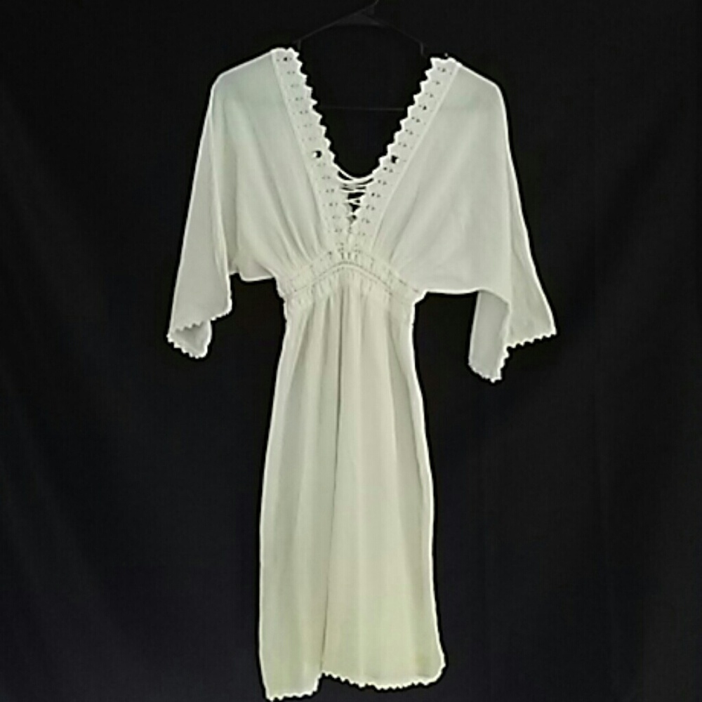 Boho White 100% Cotton Dress or Tunic